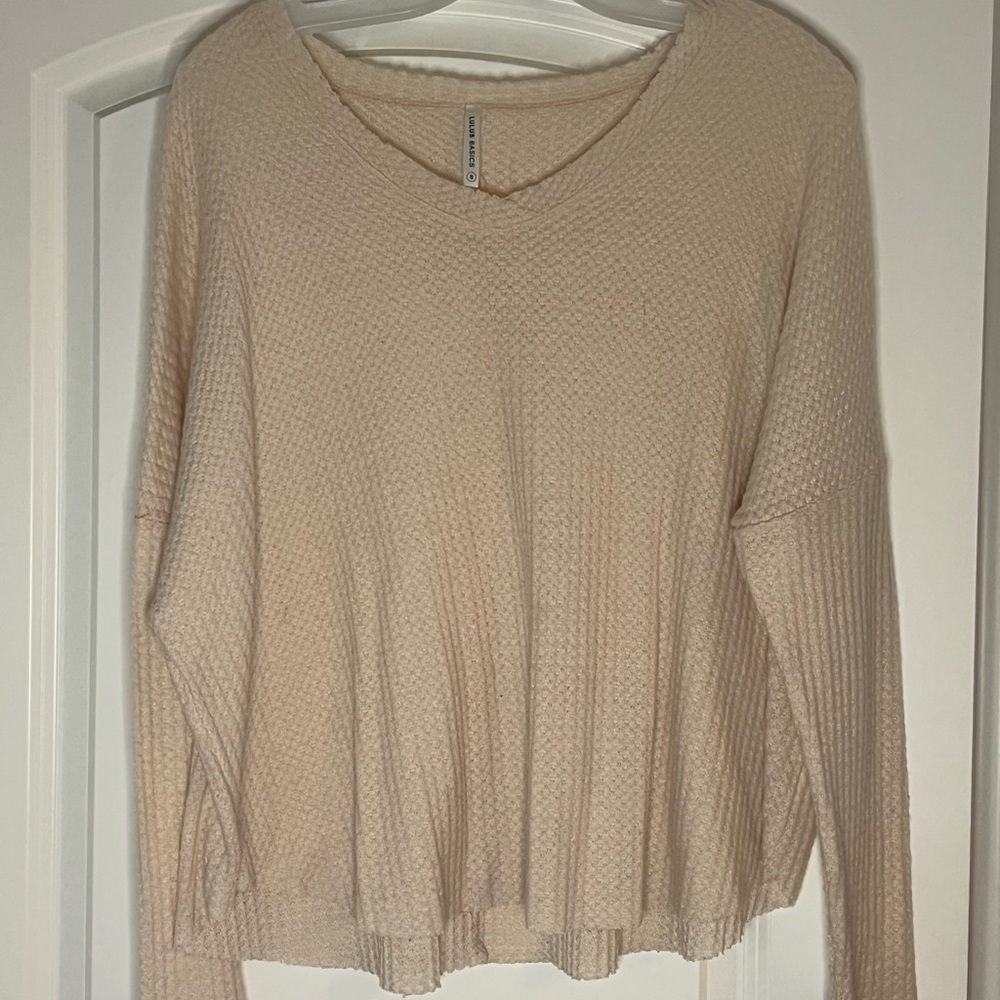 Lulu’s basics light pink long sleeve sweater